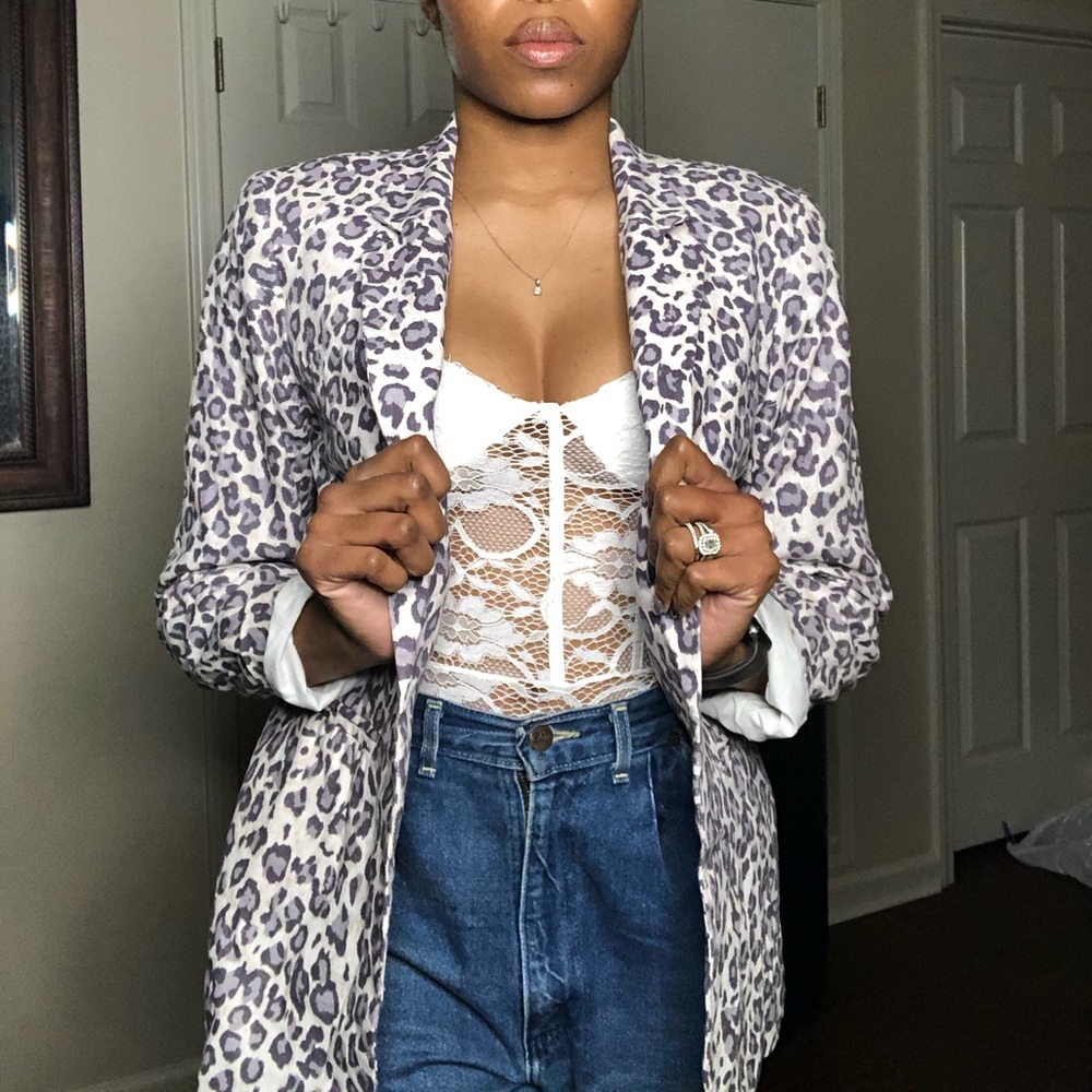 Purple Leaped Print Blazer 🎆